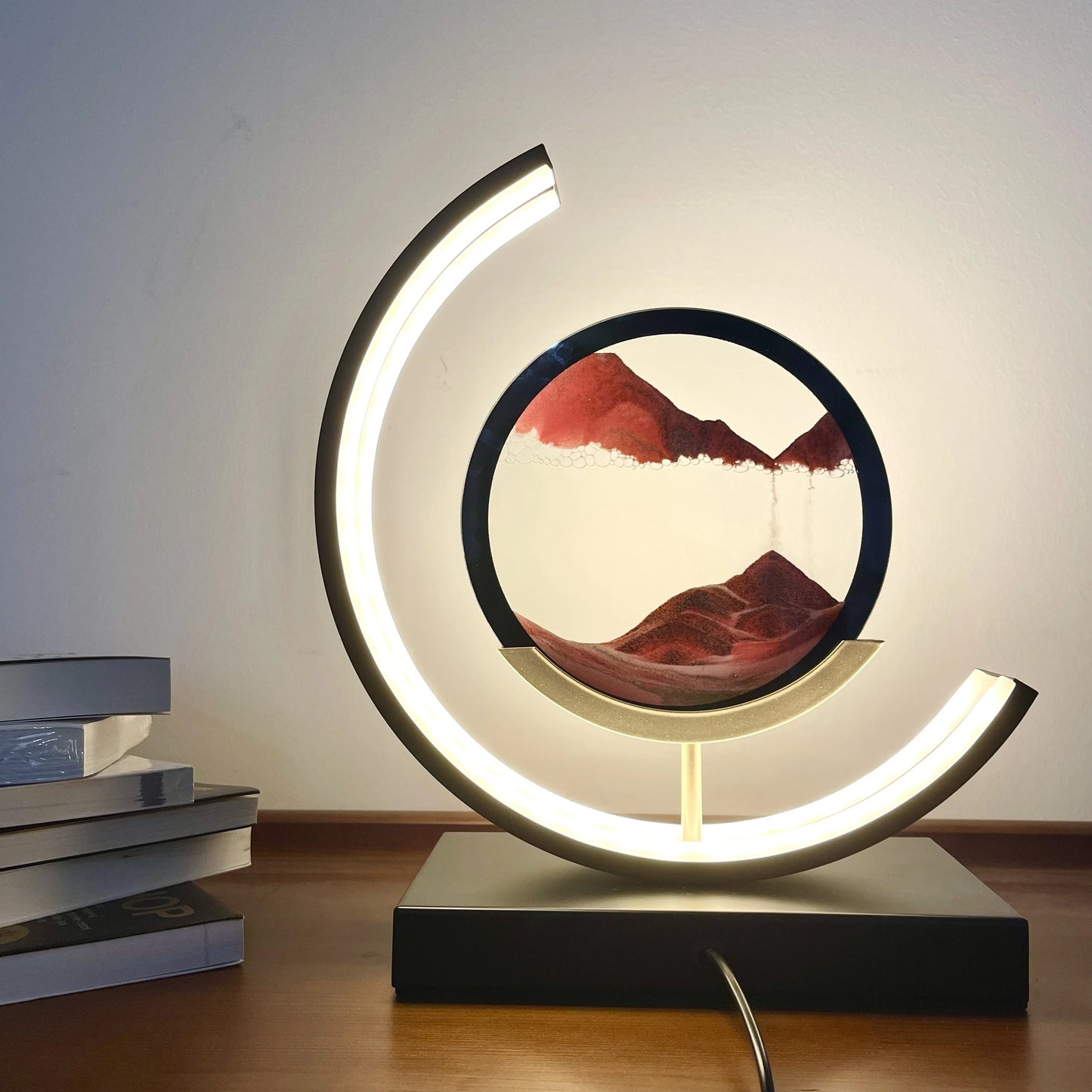 Moving Sand Art Picture In Motion, 3D Sand Lamp in 3 Colors With Stand