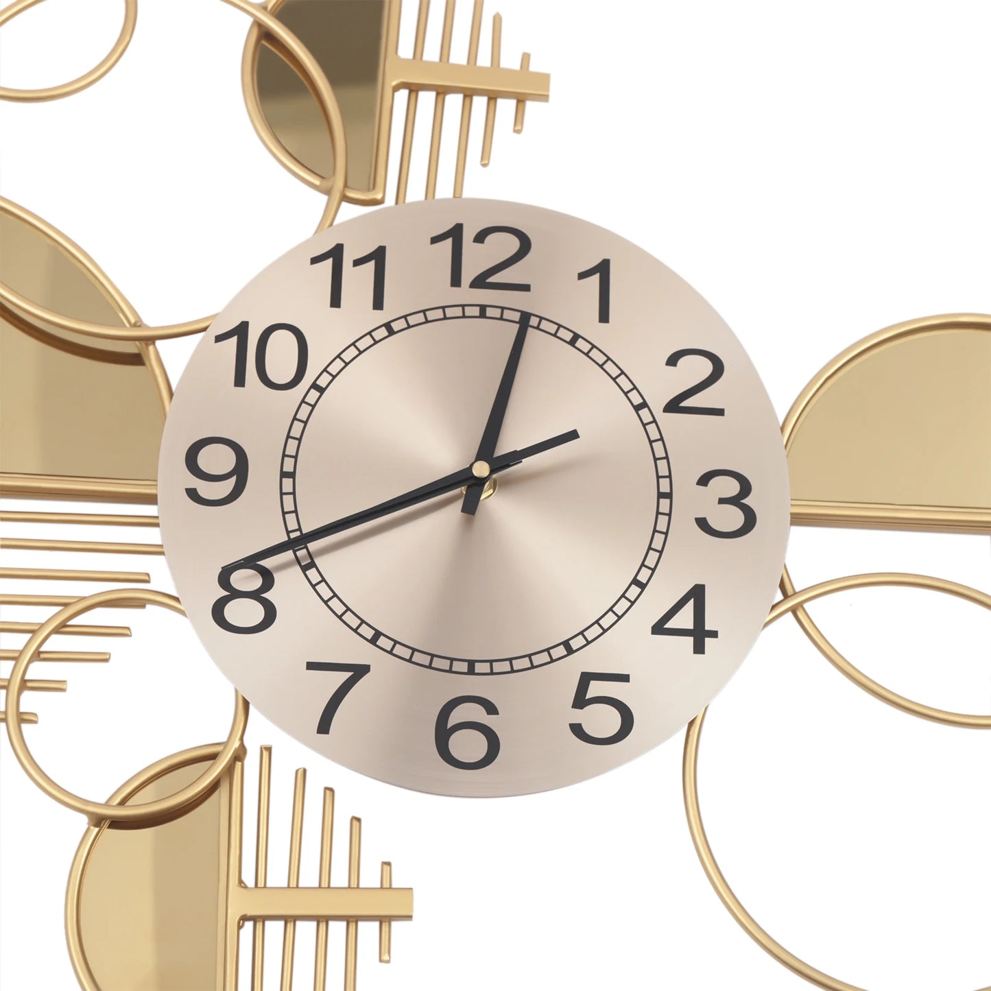 Creative Modern Metal Wall Clock, for Living Room, Bedroom, Gold