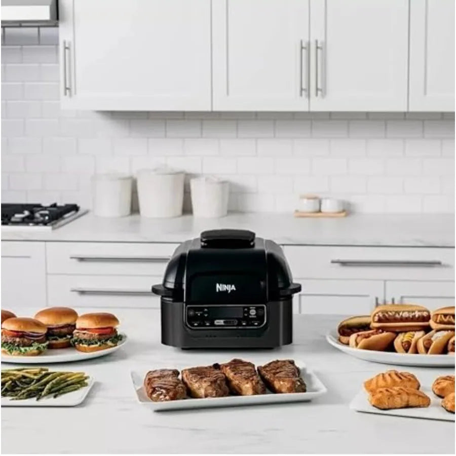 Ninja 4in1 Indoor Grill with 4 Quart Air Fryer for Healthy Cooking