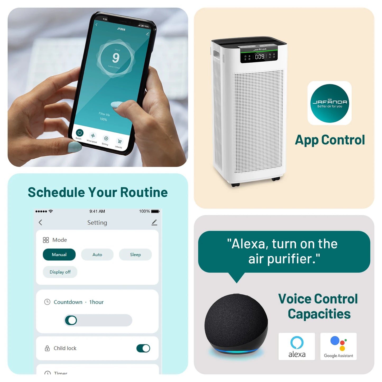 Smart HEPA 3800 ft² Air Purifier for Home Large Room