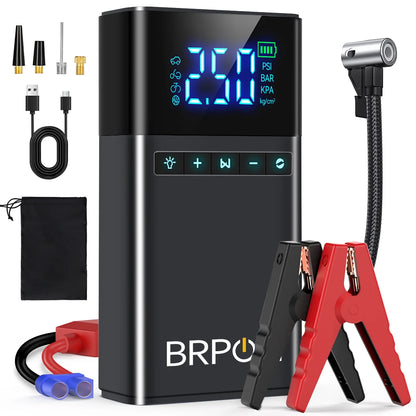 4 In 1 Jump Starter, Air Compressor, Power Bank, With LED Light