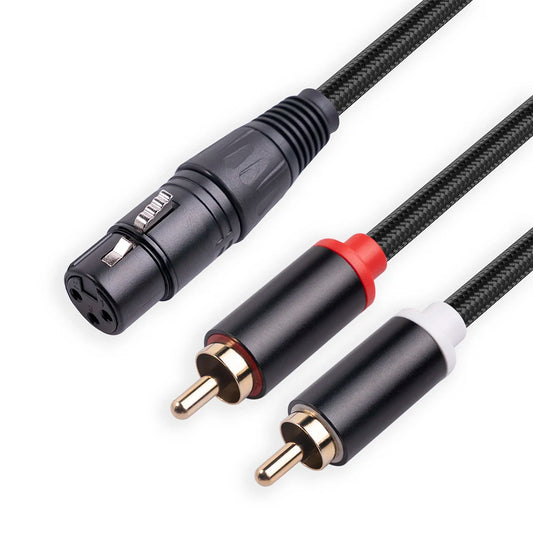 Female XLR To Dual RCA Male Cable