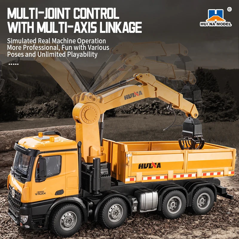 Remote Control Grab Wood Dump Truck 26-Channel 1:14 Scale Construction Toy