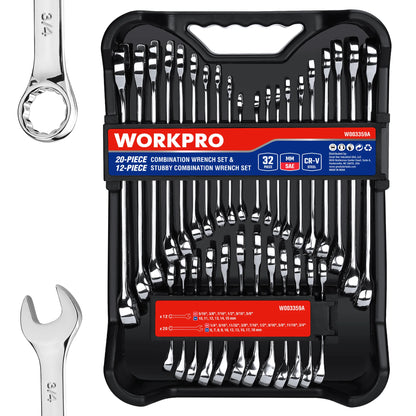 32-Piece SAE & Metric Combination Wrench Set,
