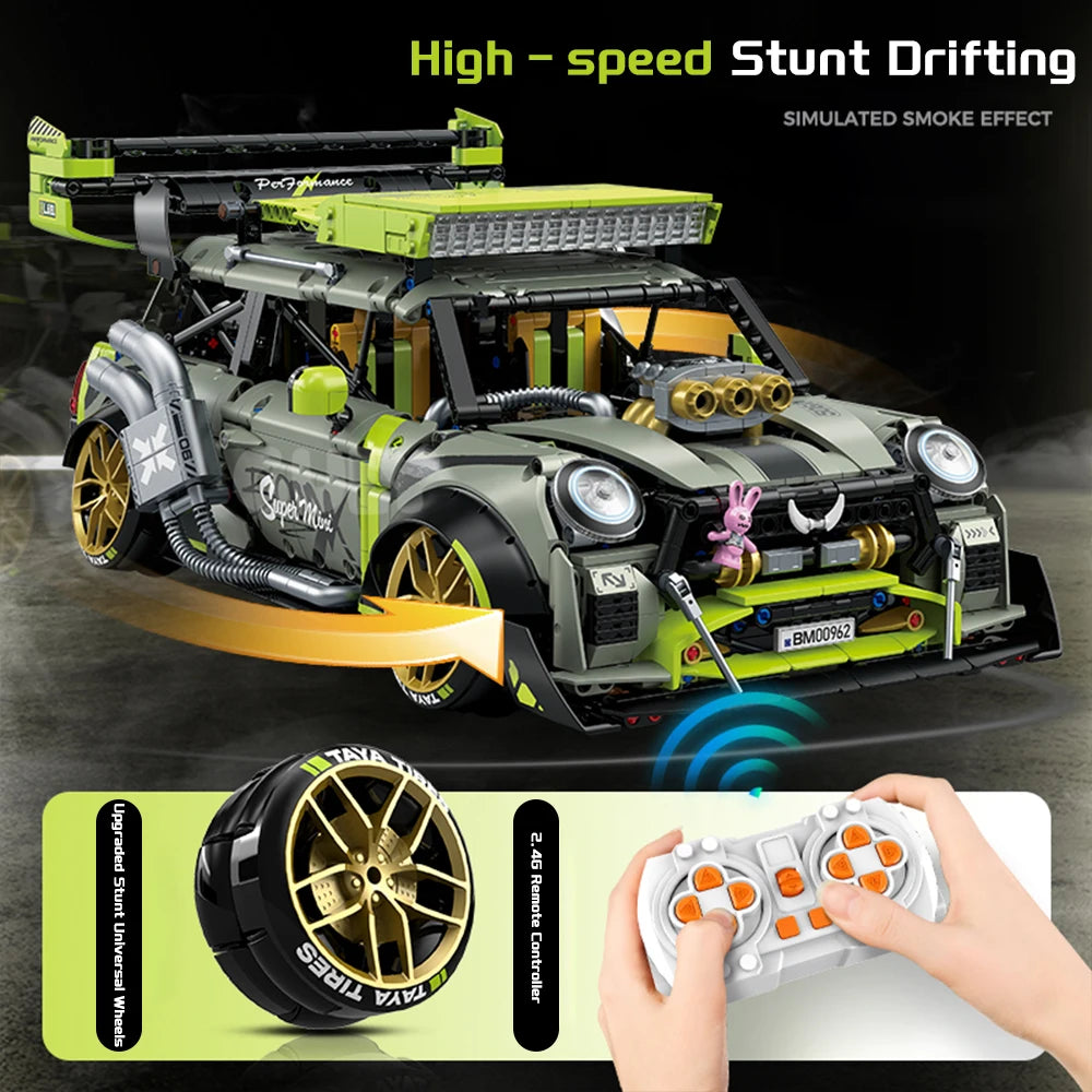 RC Sports Car Building Blocks Model Racing Car 1:10 Scale With Motor