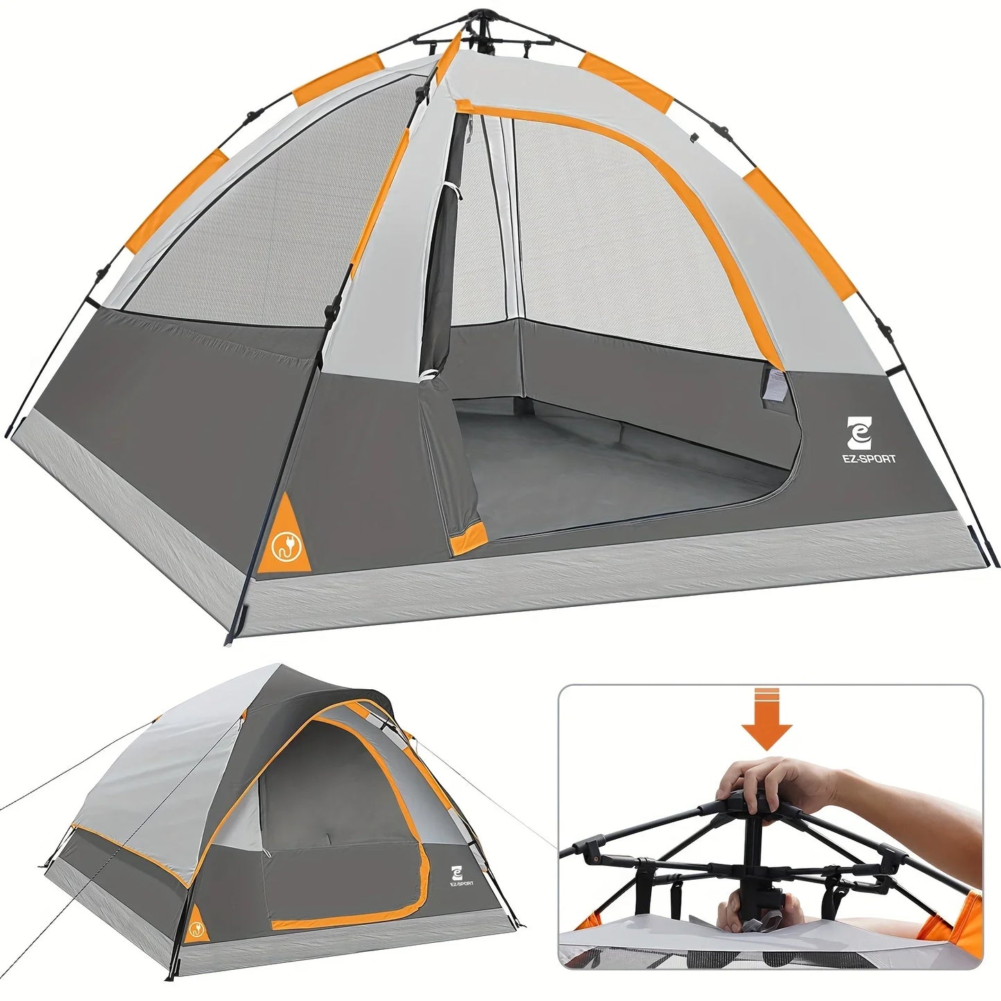 4 Person Pop Up Camping Tent Waterproof, Windproof with Removable Rain Fly