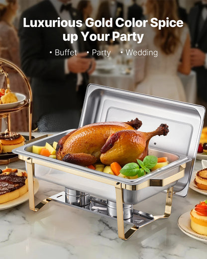 4 Pack, 8 Qt. Stainless Steel Chafing Dish Buffet Set