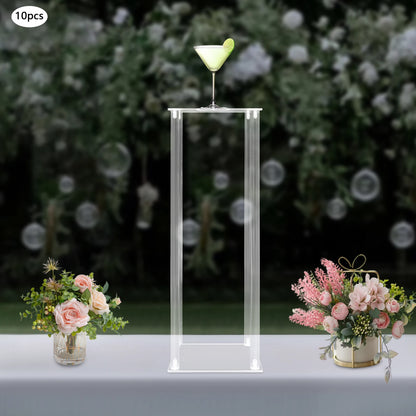 10Pcs Set Acrylic Wedding Flower Stands 60cm Height Clear Column Rack