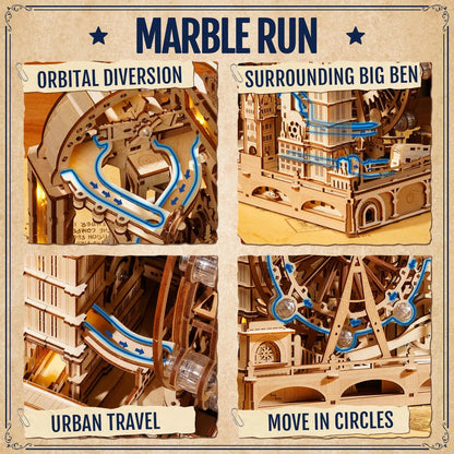 Travel London Marble Run Interactive 3D Wooden Puzzle