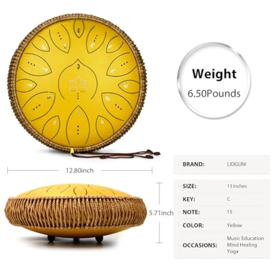 13 Inch Steel Tongue, Hand Pan Drum