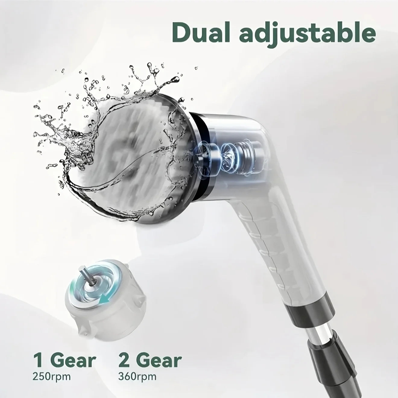 9-in-1 USB Rechargeable Electric Cleaning Brush With Telescopic Handle and 8 Brush Heads Multi-Surface Cleaner