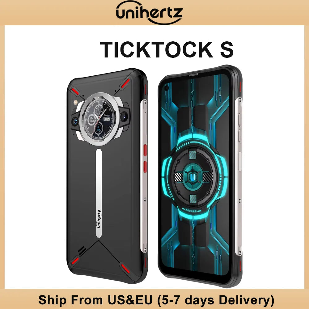 Unihertz Ticktock S Rugged 5G Smartphone 8GB 256GB 5200mAh 64MP Camera 30W 6.53" Screen Dimensity 700
