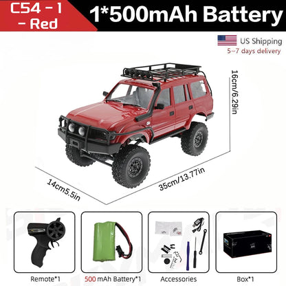 RC 1/16 Scale 4WD Off-Road Remote Control Truck 2.4G Full Proportional Steering With LED Lights