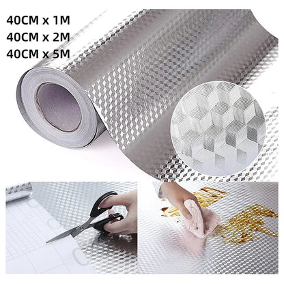 Modern Kitchen Oil-proof Self Adhesive Contact Paper: High-temperature Aluminum Foil Design for counters and Cabinets