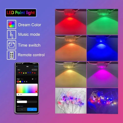 Permanent Outdoor LED Light String Strip for Your Eaves APP Smart Control, DlY Auto Scene Lighting Effects