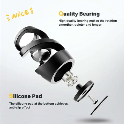 Kinetic Optical Illusion Desk Toy for Stress Relief, Cool Fidget Spinner Gift for Kids and Adults (Black)