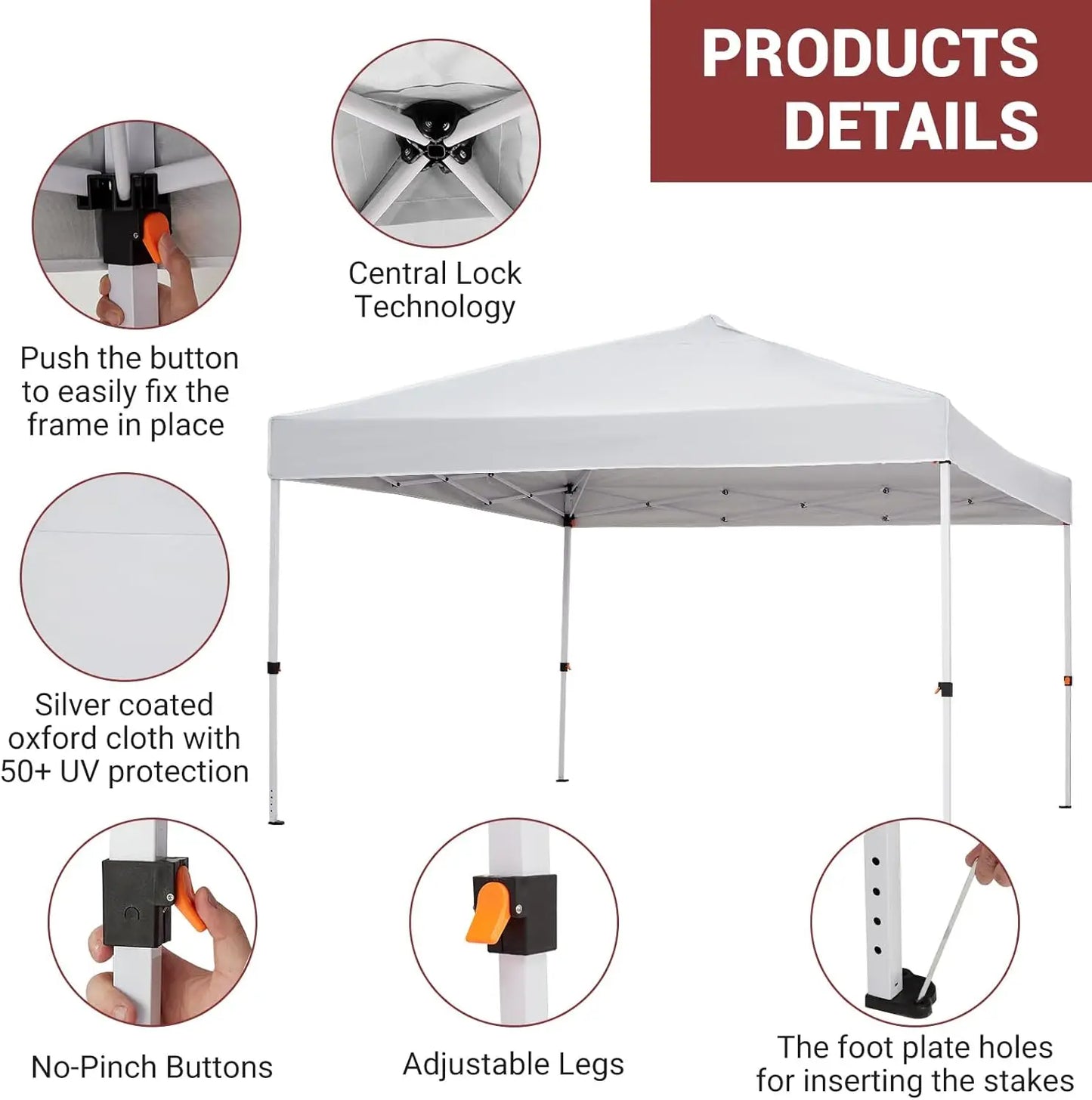 10x10 ft. Pop-Up Canopy Tent with Mesh Walls – Waterproof & UV-Block Shade Shelter