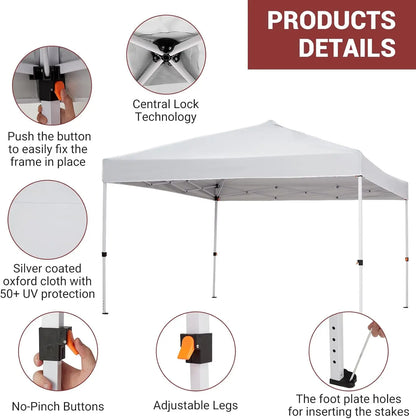 10x10 ft. Pop-Up Canopy Tent with Mesh Walls – Waterproof & UV-Block Shade Shelter