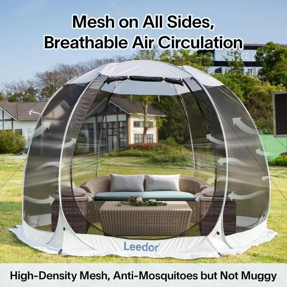 Pop Up Screen House, 6-10-15 Person Outdoor Screen Tent，Camping Screen Room with Carry Bag, Screened Gazebo with Mosquito Netti