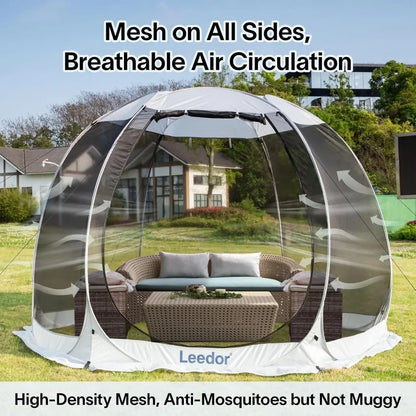 Pop Up Screen House, 6-10-15 Person Outdoor Screen Tent，Camping Screen Room with Carry Bag, Screened Gazebo with Mosquito Netti