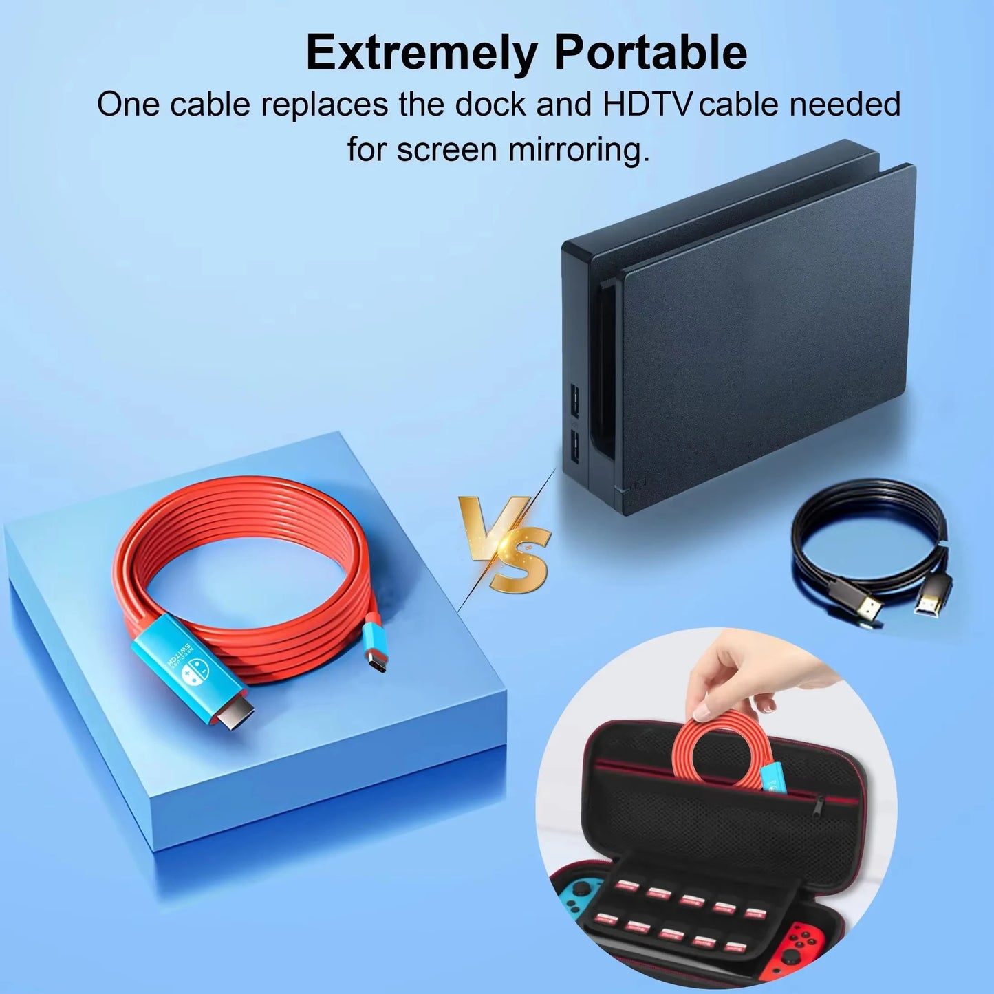 Portable 4K 30HZ HDTV-Compatible Cable for Nintendo Switch/OLED PD 100W Charging USB C to HDTV Adapter for Laptop Tablet Phone