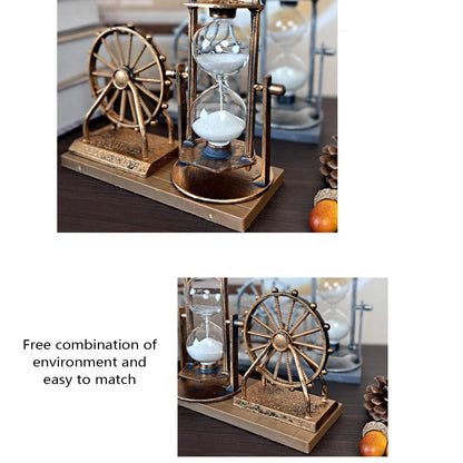 Vintage Ferris Wheel Statue With Hourglass Sand Clock