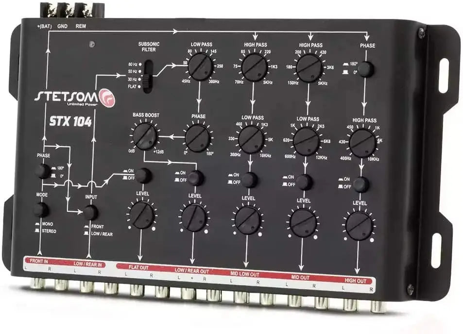 STX 104 PRO 5-Way Digital Car Audio Crossover with EQ