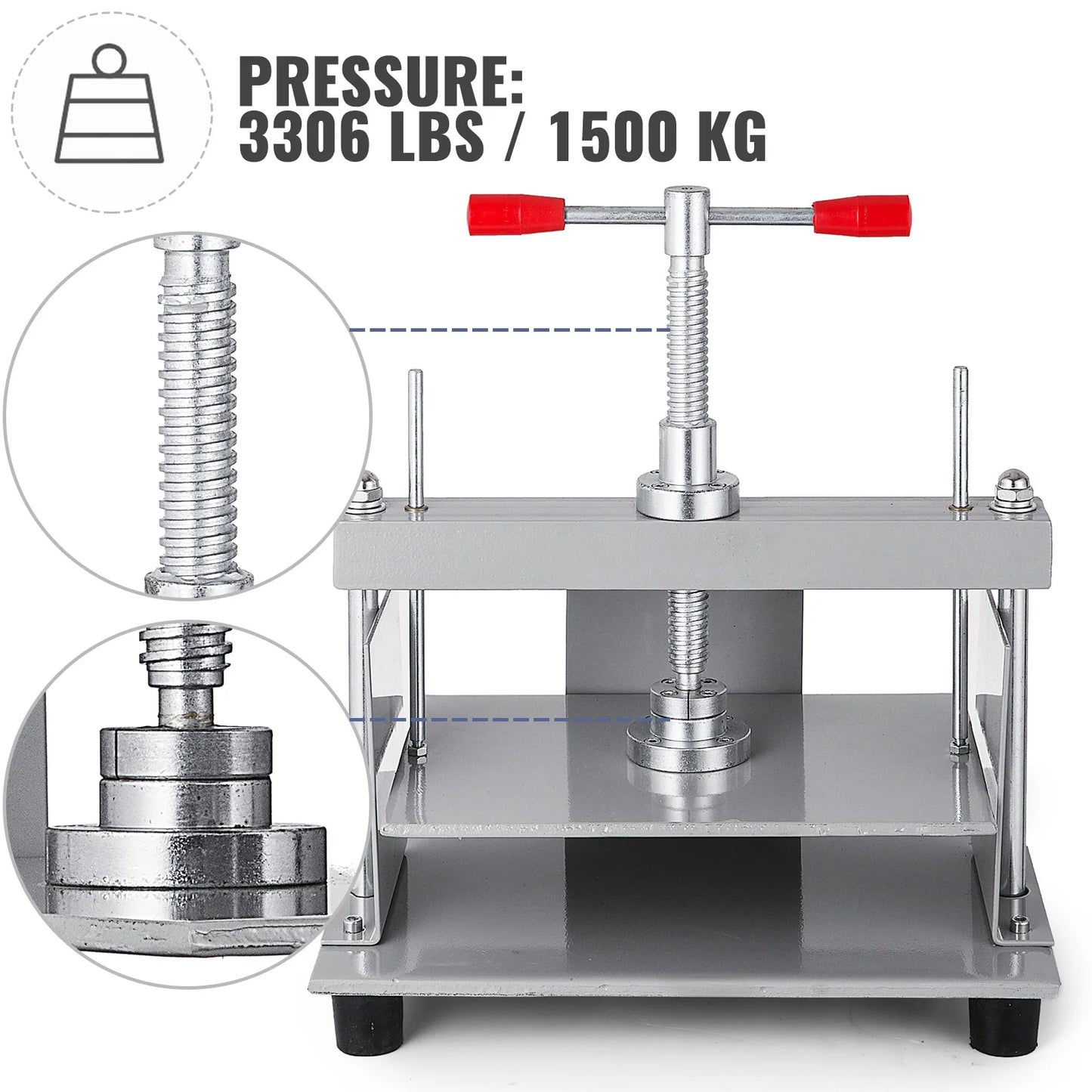 Manual Paper Press Machine 12x8.6 in for A4 Paper 10cm Thickness Steel Frame for Papermaking or Book Press