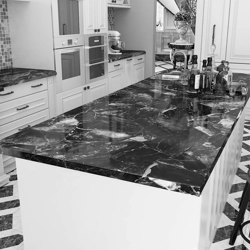 Pvc Marble Kitchen Oil-Proof, Waterproof Self-Adhesive Countertop or Cabinet Renovation Tile Stickers