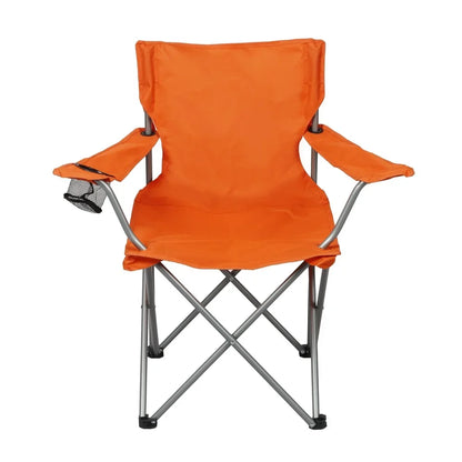 Folding Camp Chairs with Cup Holder, (2 Pack ),  Portable Quad Frame Durable Outdoor Seating Tailgating Camping Sports Events