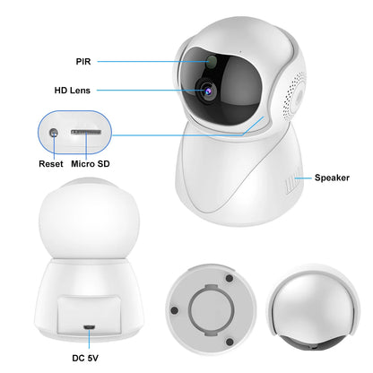 5G Indoor WiFi Camera HD 360° dual-frequency Surveillance Security Camera, Night Vision, Auto Tracking , and Baby Monitoring Camera