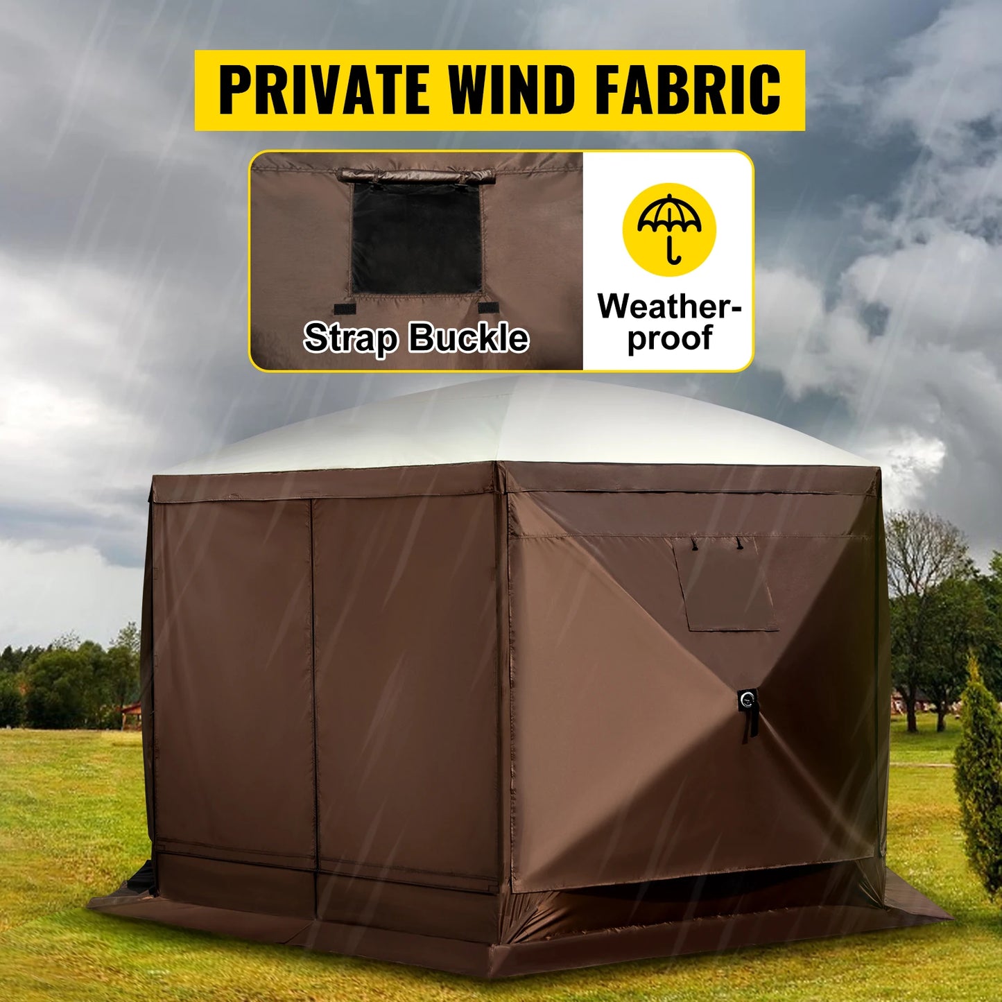 Pop-up Camping Gazebo Shelter 6 Sided 12' x 12' / 10' x 10' Sun Shade Tents & Canopies Camping & Hiking