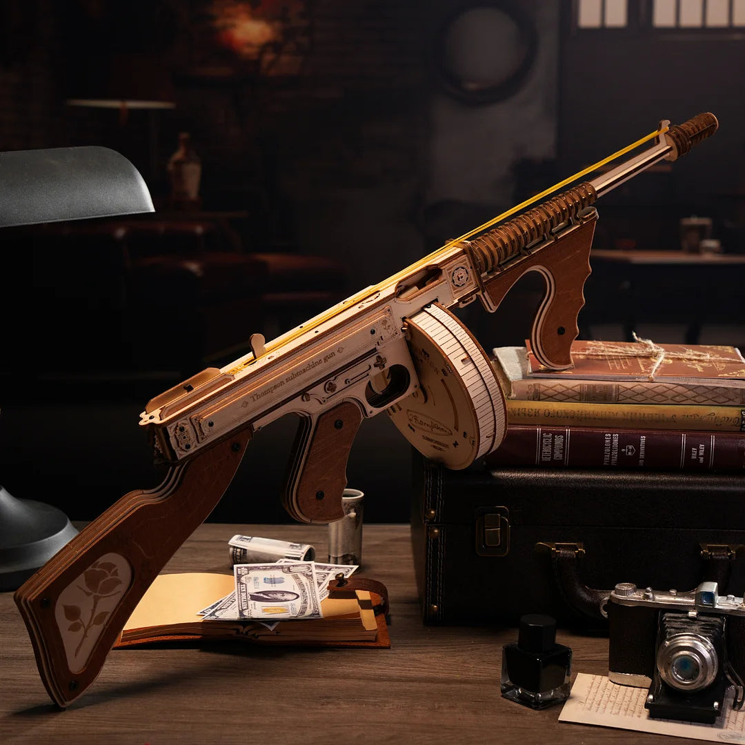 Thompson Submachine Gun 3D Wooden Puzzle for Adults and Teens