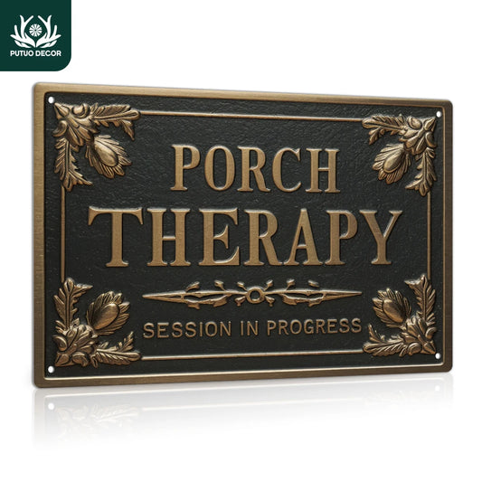 PORCH THERAPY Vintage Metal Tin Sign Wall Art Decoration for Home Farmhouse , 7.8 X 11.8 Inch