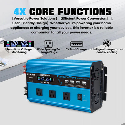 4000W Pure Sine Wave Inverter DC 12v/24v To AC 110v