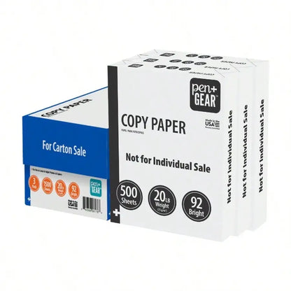 3 Reams of 8.5x11" Gloss 92 Level 20lb White Copy Paper,