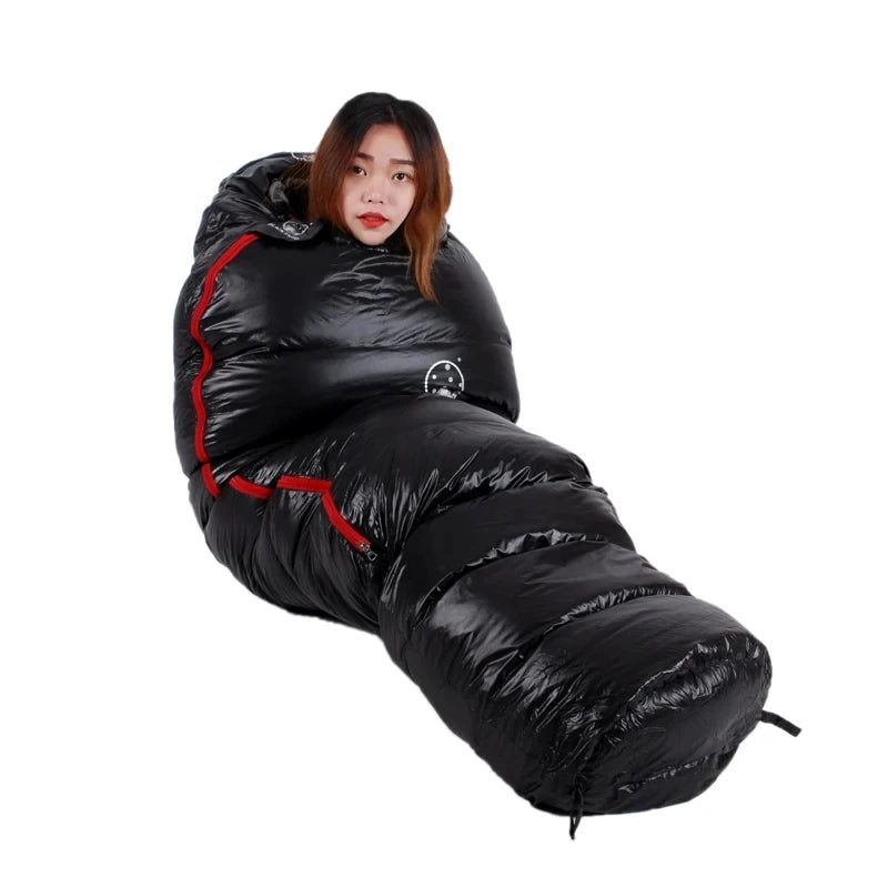 Goose Down Sleeping Bag: Warm Down Filled Adult Mummy Style Sleeping Bag