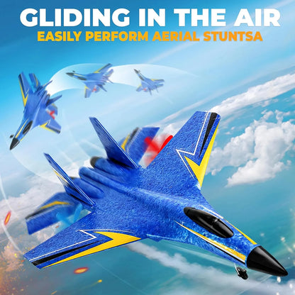 RC Fighter Jet - Fixed-Wing Remote Control Plane with 6-Axis Gyroscope, Lightweight Foam Structure