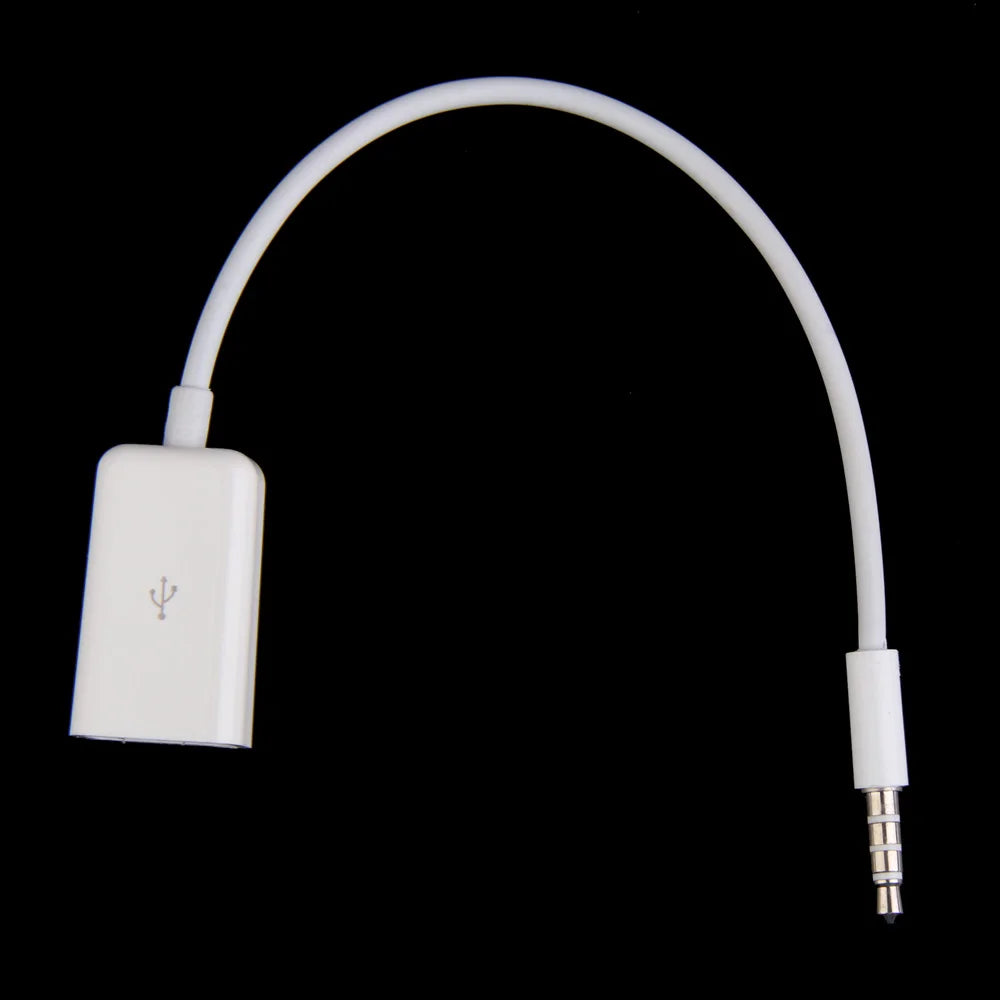 3.5mm Male Car AUX Audio Jack To USB 2.0 Female Adapter