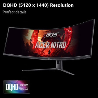 49” Gaming Monitor | UlDQHD 5120 x 1440 | 1000R 32:9 Curved | AMD reeSync | Up to 120Hz Reresh Rate | s (G to G) | 1 x Display P