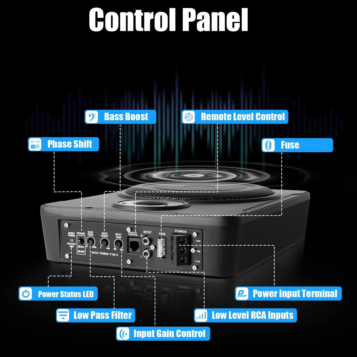 12V 8" Active Car Subwoofer