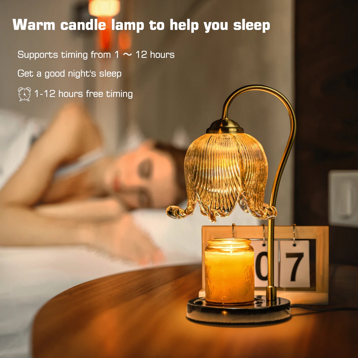 Tulip Flower Candle Warming Lamp for Fireless Fragrance Distribution.