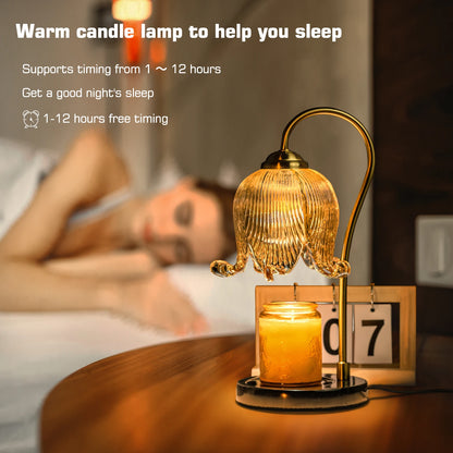 Tulip Flower Candle Warming Lamp for Fireless Fragrance Distribution.