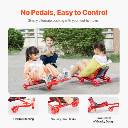 132/198lbs Kids Ride on Scooter With Side-to-Side Swing