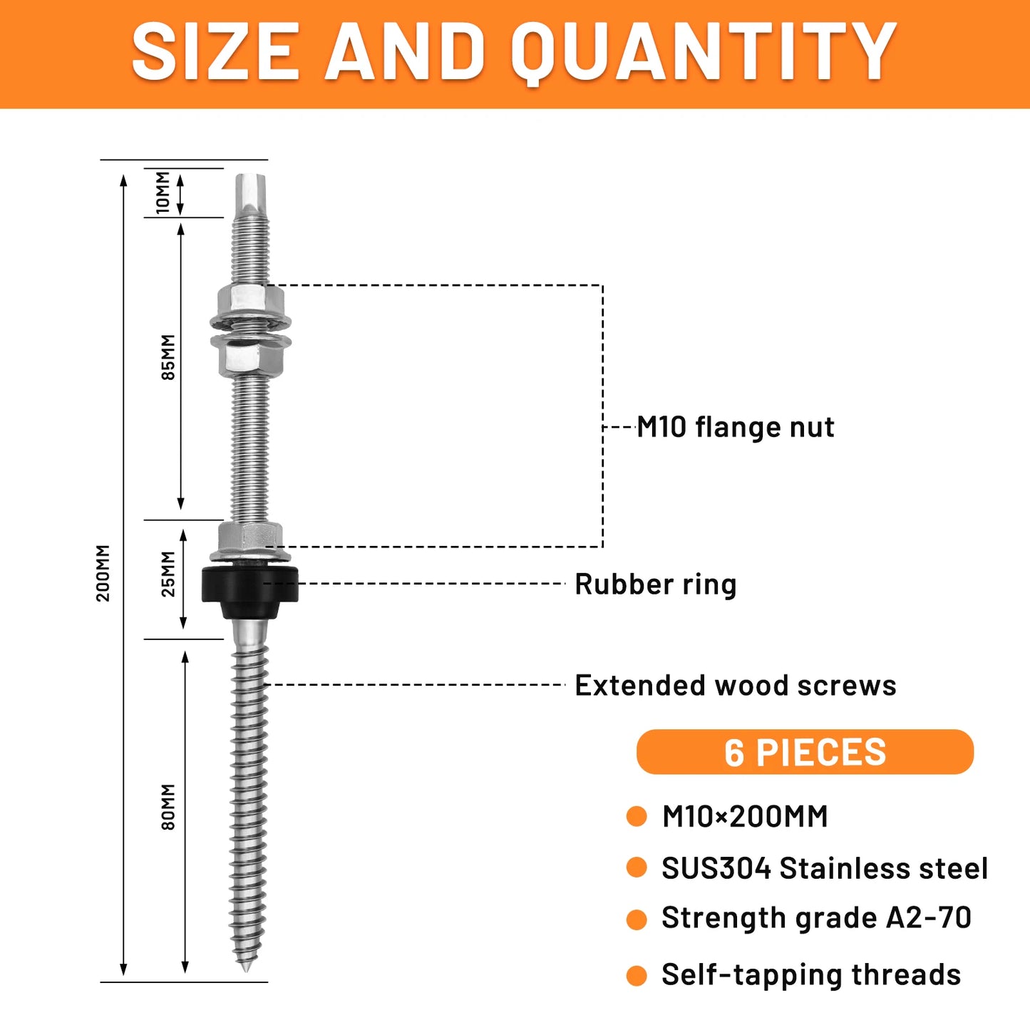 304 Stainless Steel Hanging Bracket Bolt Set