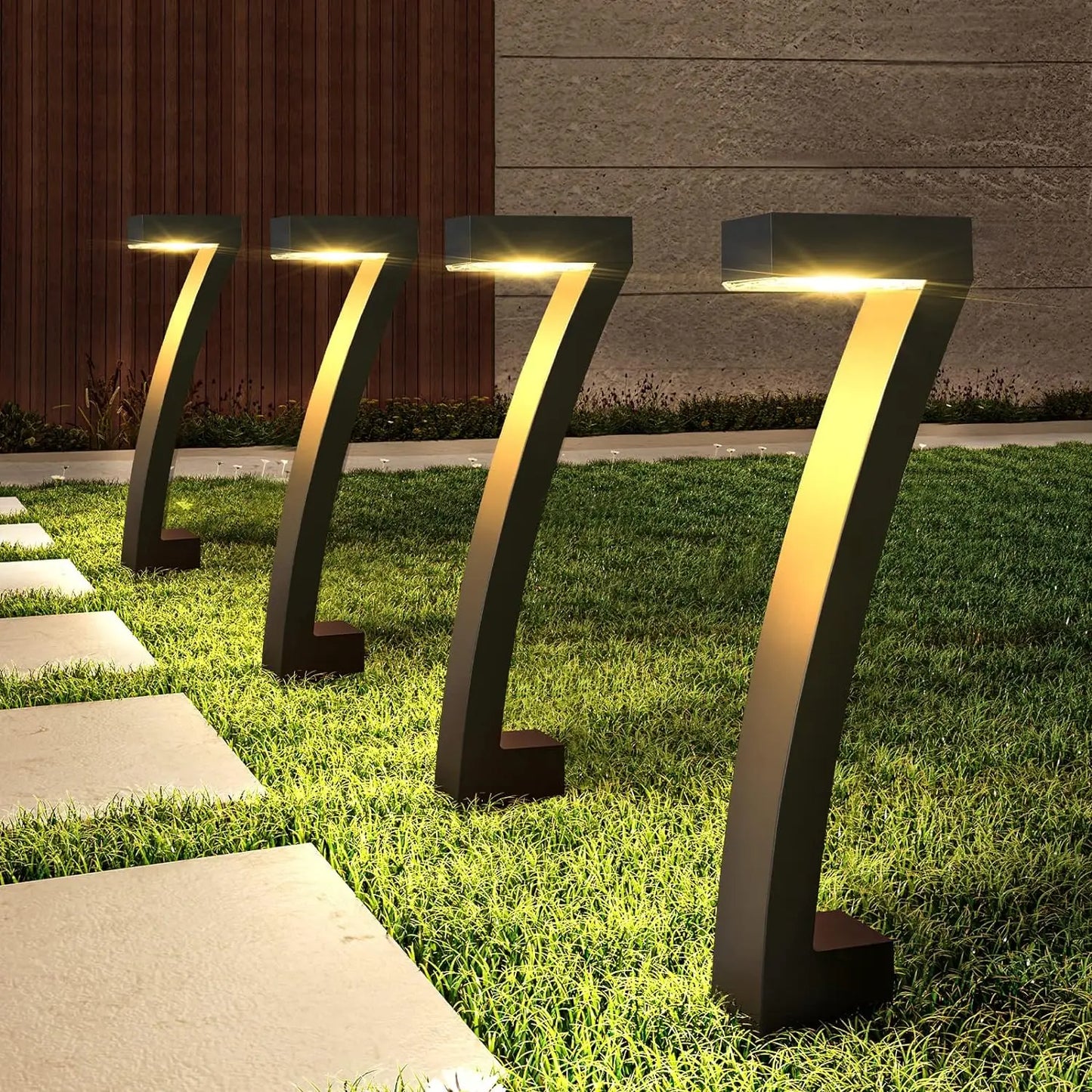 6 Pack Bright Solar Outdoor Lights Auto On/Off for Outside Landscape, Path, or Yard