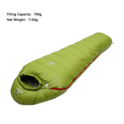 Goose Down Sleeping Bag: Warm Down Filled Adult Mummy Style Sleeping Bag