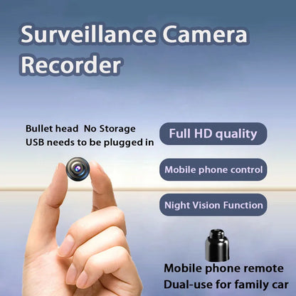 Full HD Camera, Mini Monitor Camera, No Need for Power or Drilling, Security Protection, Night Vision, Motion Detection, 360-Degree
