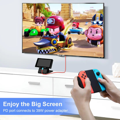 Portable 4K 30HZ HDTV-Compatible Cable for Nintendo Switch/OLED PD 100W Charging USB C to HDTV Adapter for Laptop Tablet Phone