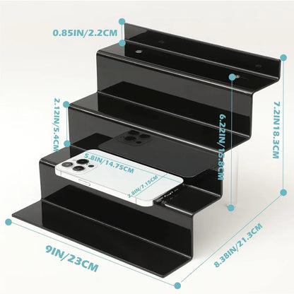 4 Tier Black shelves for Cupcakes ,Perfumes, Figurines, Display Stand Risers Shelf for Decoration and Organizer